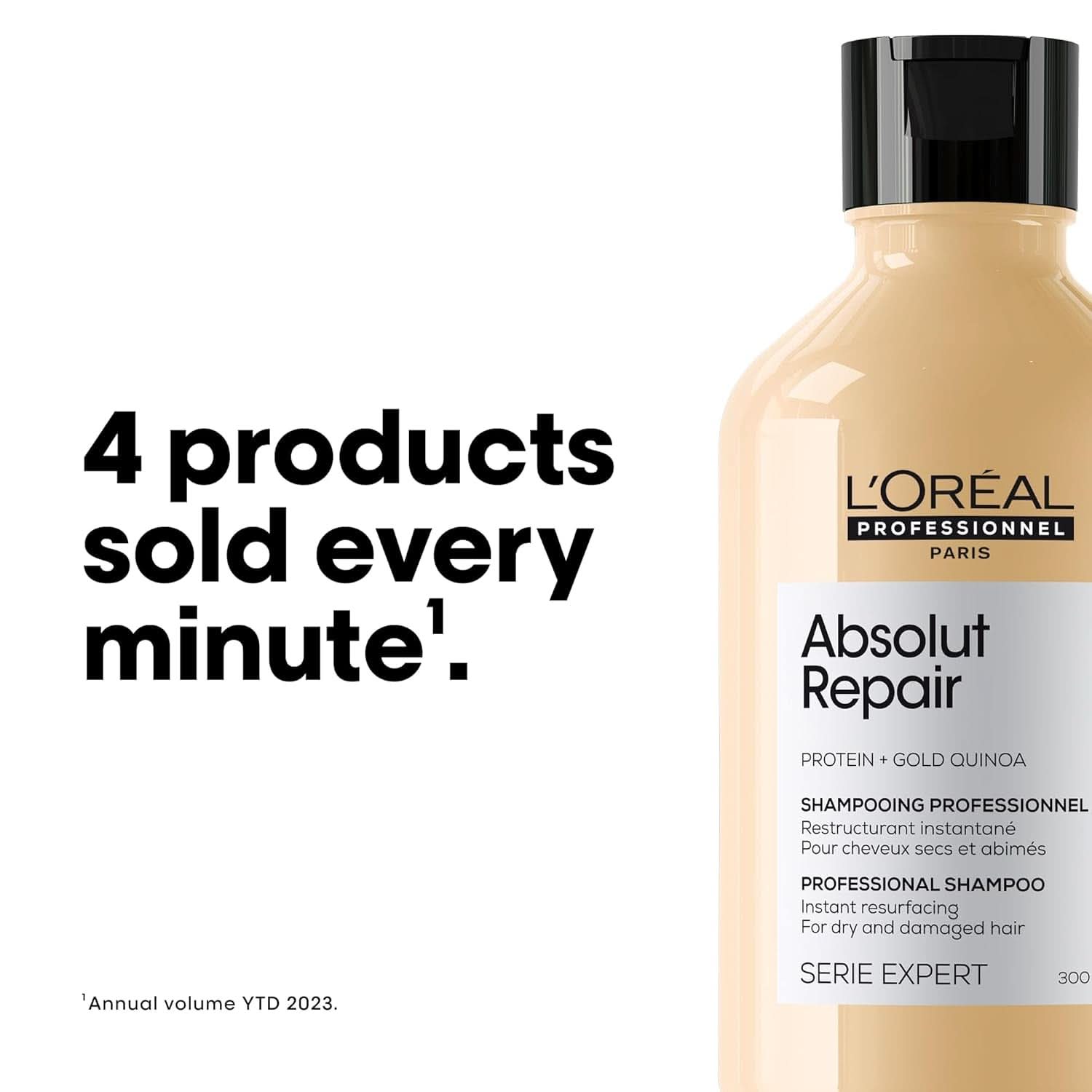 L'OréAl Professionnel Serie Expert Absolut Repair Gold, Champú Quinoa + Ducha y baño proteico Naty Shop