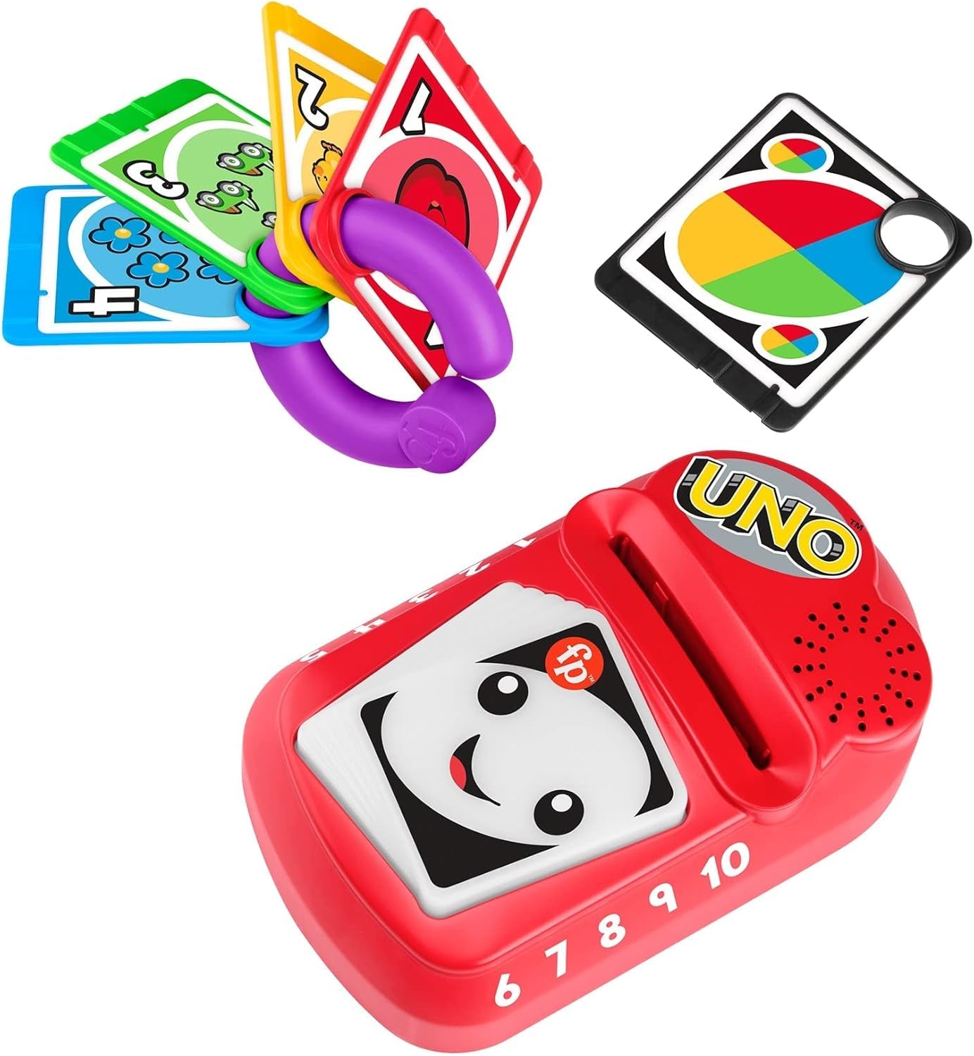 FISHER-PRICE Learning Fun Baby UNO - jucărie electronică de învățare UNO în mărimea copilului, cu lumini amuzante, sunete și muzică, pentru călătorii, biligvă, de la 6 luni / 1 an, HHG91 Jucarii Bebe Naty Shop Franța Nu se aplică