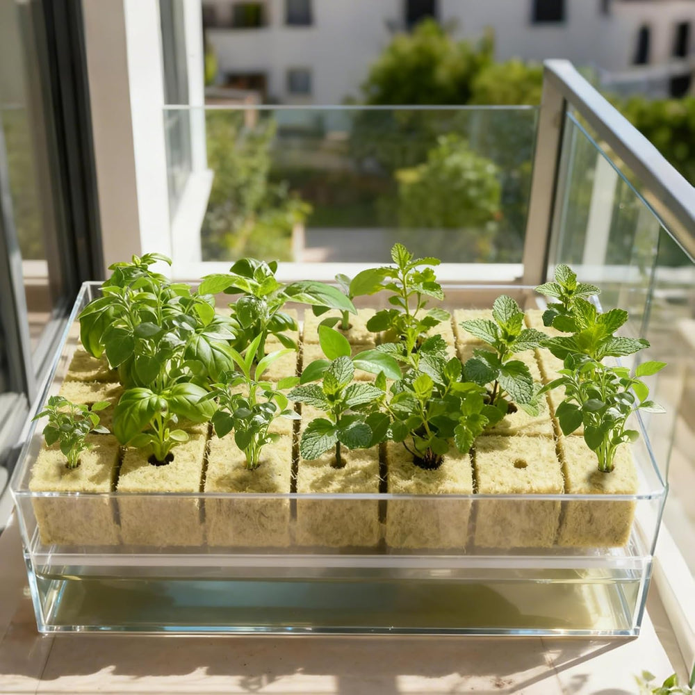 100 Cubos de propagación de lana de roca 25x25x25 mm con guantes Aislamiento de lana de roca Cubos de propagación de fácil enchufe Hidroponía Cubos de lana de roca Esquejes Propagación sin suelo