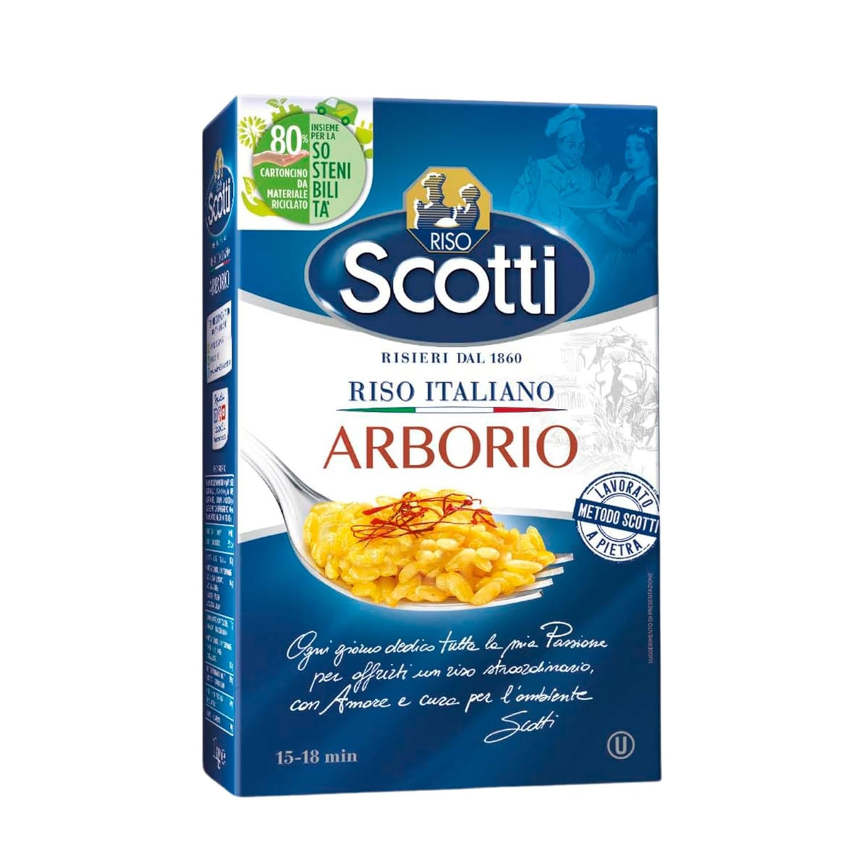 Arroz Arborio, arroz extrafino para risotto, arroz de Italia, tiempo de cocción 15-18 minutos, 1 kg