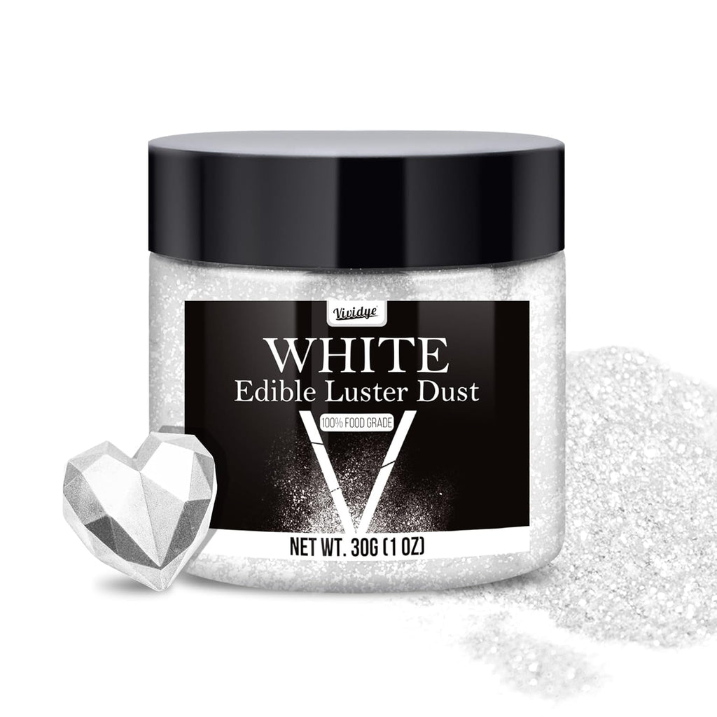 Glitter comestibil, pudra, diverse culori, 30 grame Naty Shop Alb