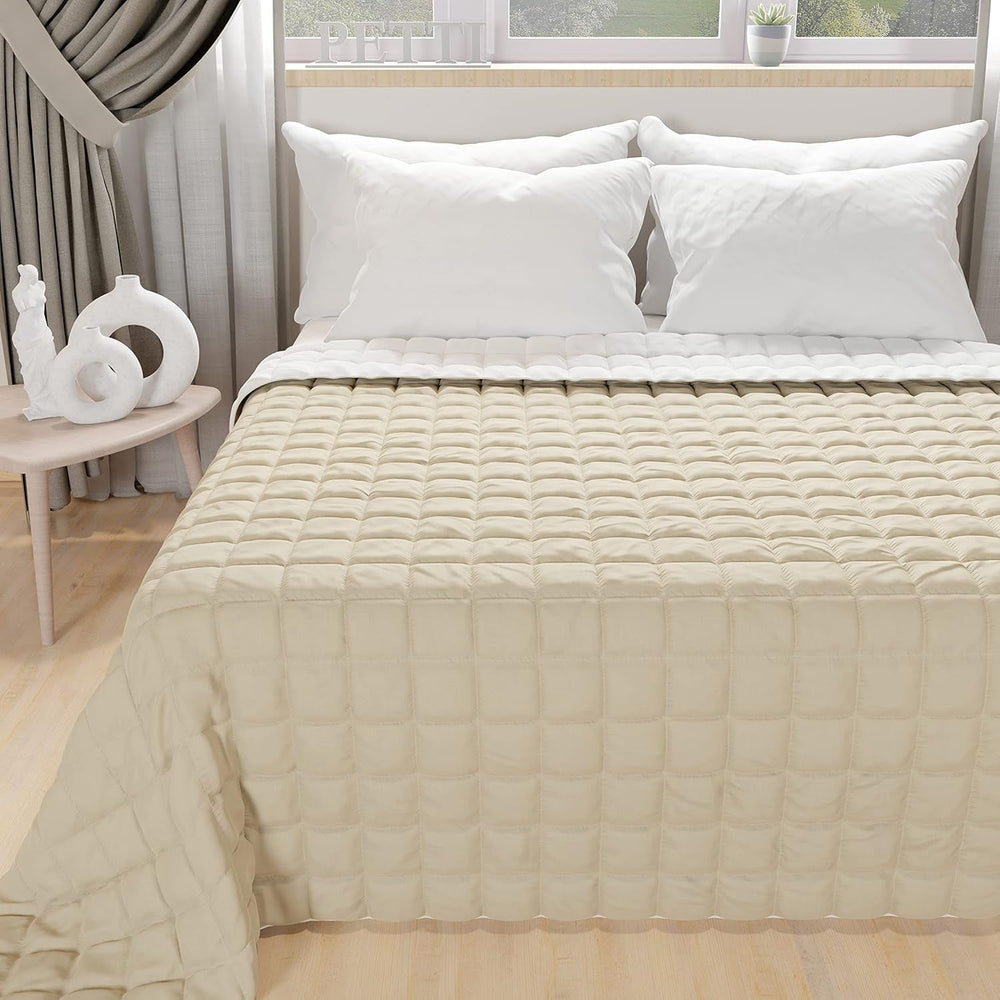 PETTI Artigiani Italiani - Edredón para cama individual, edredón de doble cara, edredón de primavera, azul medianoche, blanco, 100% Made in Italy Edredones y edredones Naty Shop Azul Cama 120 (220X260 Cm)