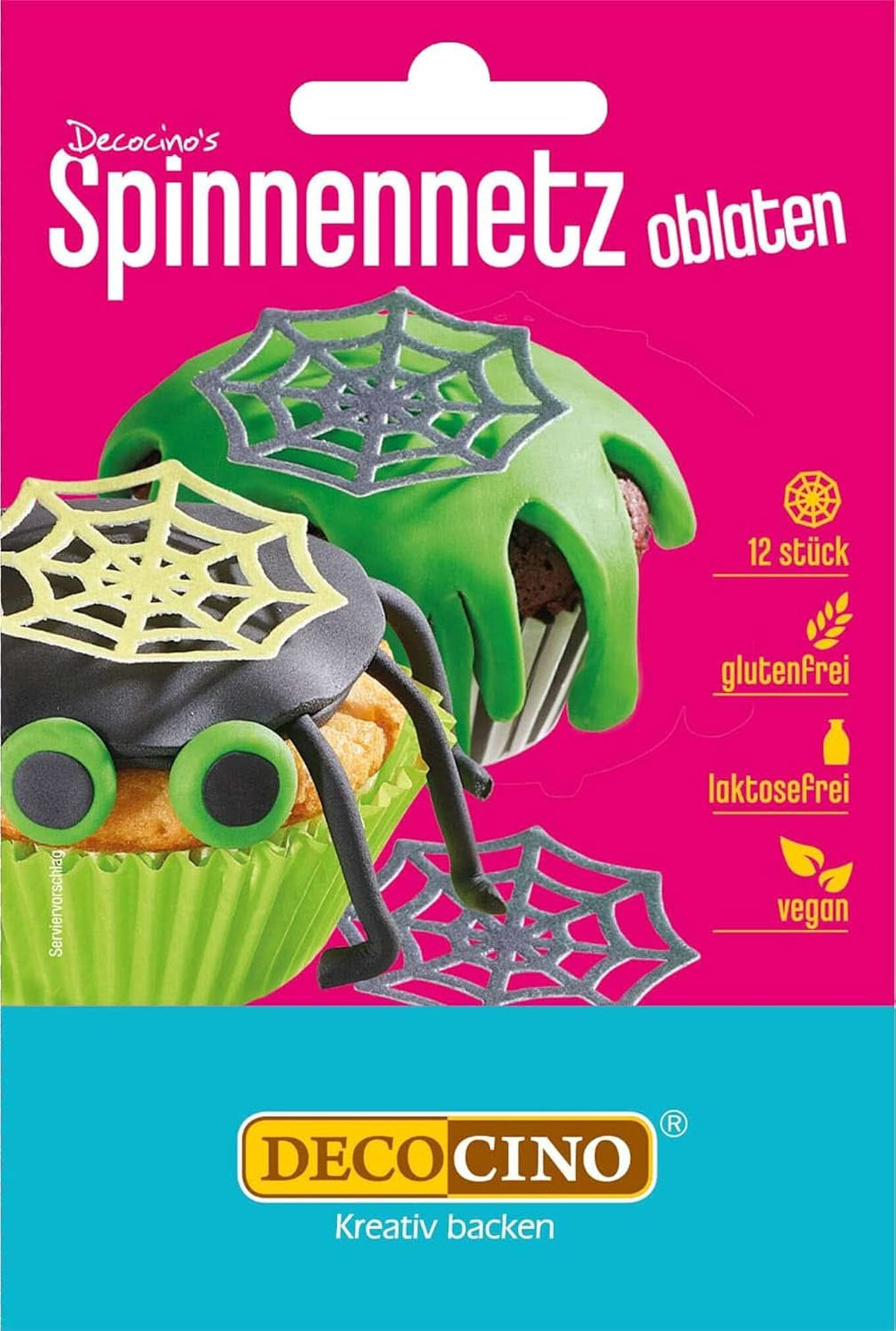DECOCINO Gofres Comestibles Telaraña 3D Halloween 12 Piezas Sprinkles Naty Shop Telarañas