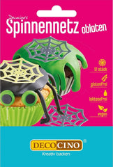 DECOCINO Gofres Comestibles Telaraña 3D Halloween 12 Piezas Sprinkles Naty Shop Telarañas