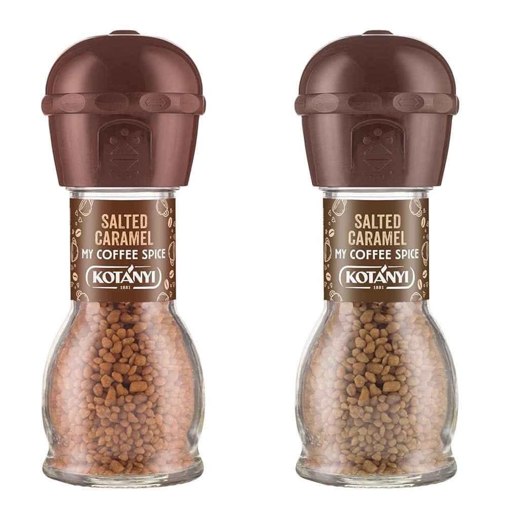 Topping para café Kotanyi Cacao Kiss | Maravilloso Chocolate con Trozos Finos de Chocolate Pack de 4 (4 X 63 gramos) Naty Shop Caramelo Salado 2 x 65 gramos