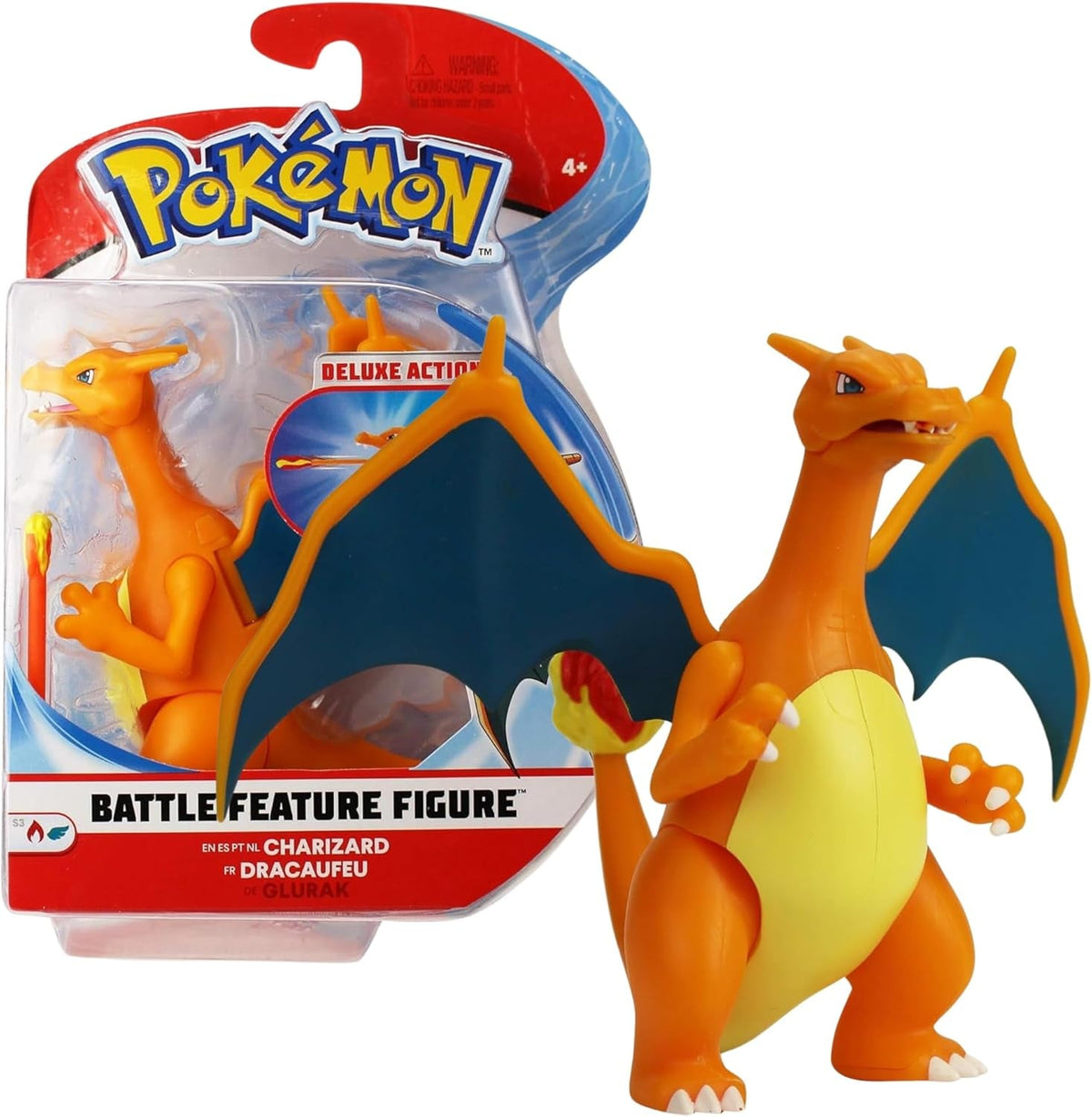 Pokémon PKW0368 - Figura característica de batalla - Figura móvil oficial de Glurak Figuras de acción de 11,5 cm Título predeterminado de la tienda Naty
