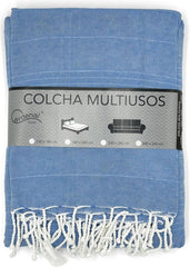 ECOMMERC3 cuvertură de pat multifuncțională, dimensiune 300 X 260 cm, pentru canapea sau pat, albastru cuvertură de pat multifuncțională, decorativă pentru canapea, pat, canapea Throw, ușoară și elegantă, albastru Paturi si Cuverturi Besuche den ECOMMERC3-Store