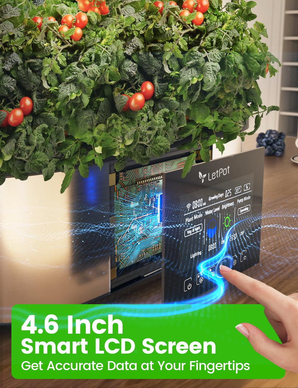 LPH-Max Kit Sistema de Cultivo Hidropónico, 21 Cápsulas, App y WiFi, Control Automático, Jardín Interior Inteligente con Luz LED de 36W, Kit de Riego Automático por Goteo, Cuidado Autogestionado