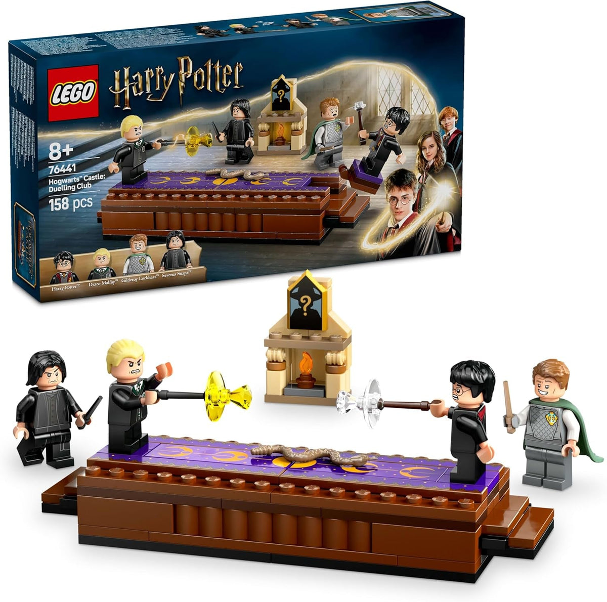 LEGO Harry Potter Castillo de Hogwarts: Juego de construcción del club de duelo con 4 minifiguras incl. Draco Malfoy, Gilderoy Lockhart y Severus Snape, set Con función Para niños y niñas a partir de 8 años 76441 Juegos de construcción Besuche den LEGO-Store Título predeterminado