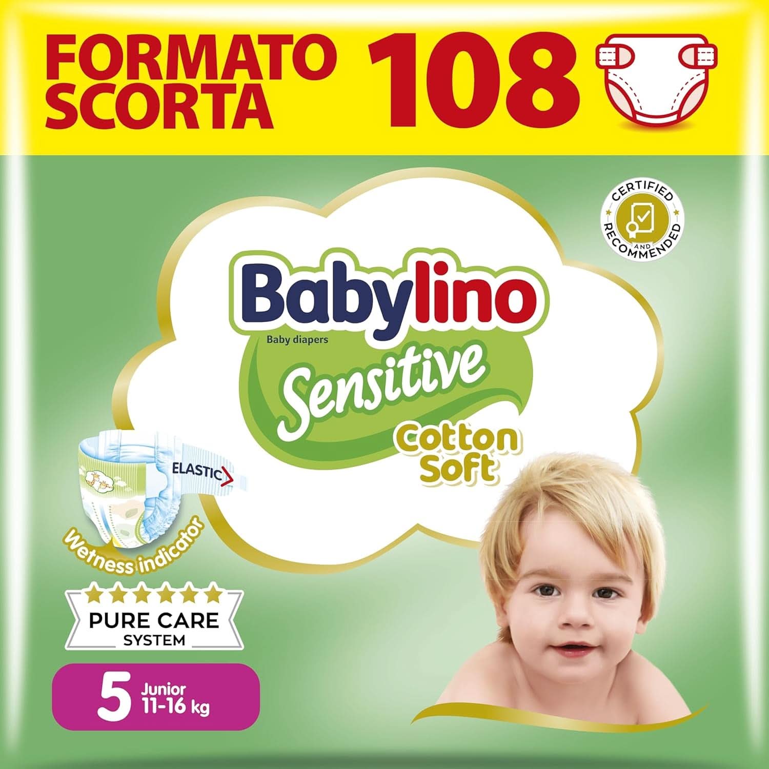 Babylino Pañales para niños Sensitive y delicados, varias tallas Madre e Hijo Naty Shop Talla 5 (18 unidades)