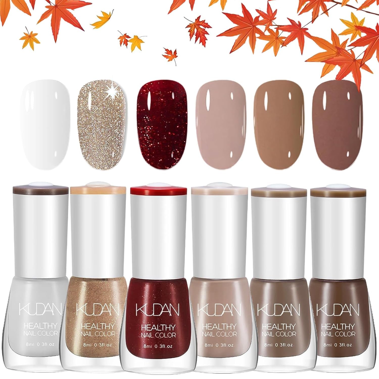 Juego de esmaltes de uñas de 6 piezas - Esmalte de uñas rojo brillante de larga duración y secado rápido - Esmalte de uñas a base de agua no tóxico para salones de bricolaje Regalo de manicura (Color A)