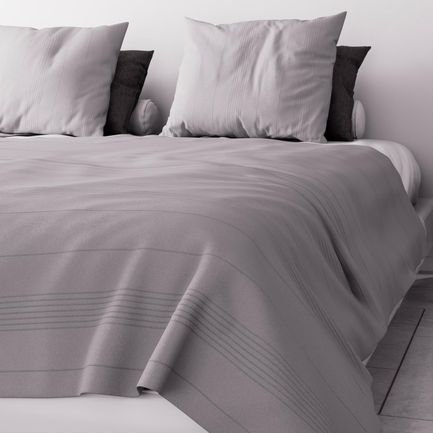 Soleil d'ocre adele, funda en zigzag, tirada del sofá, polialgodón, gris, 220 x 240 cm naty shop Edredones y colchas gris 220 x 240 cm