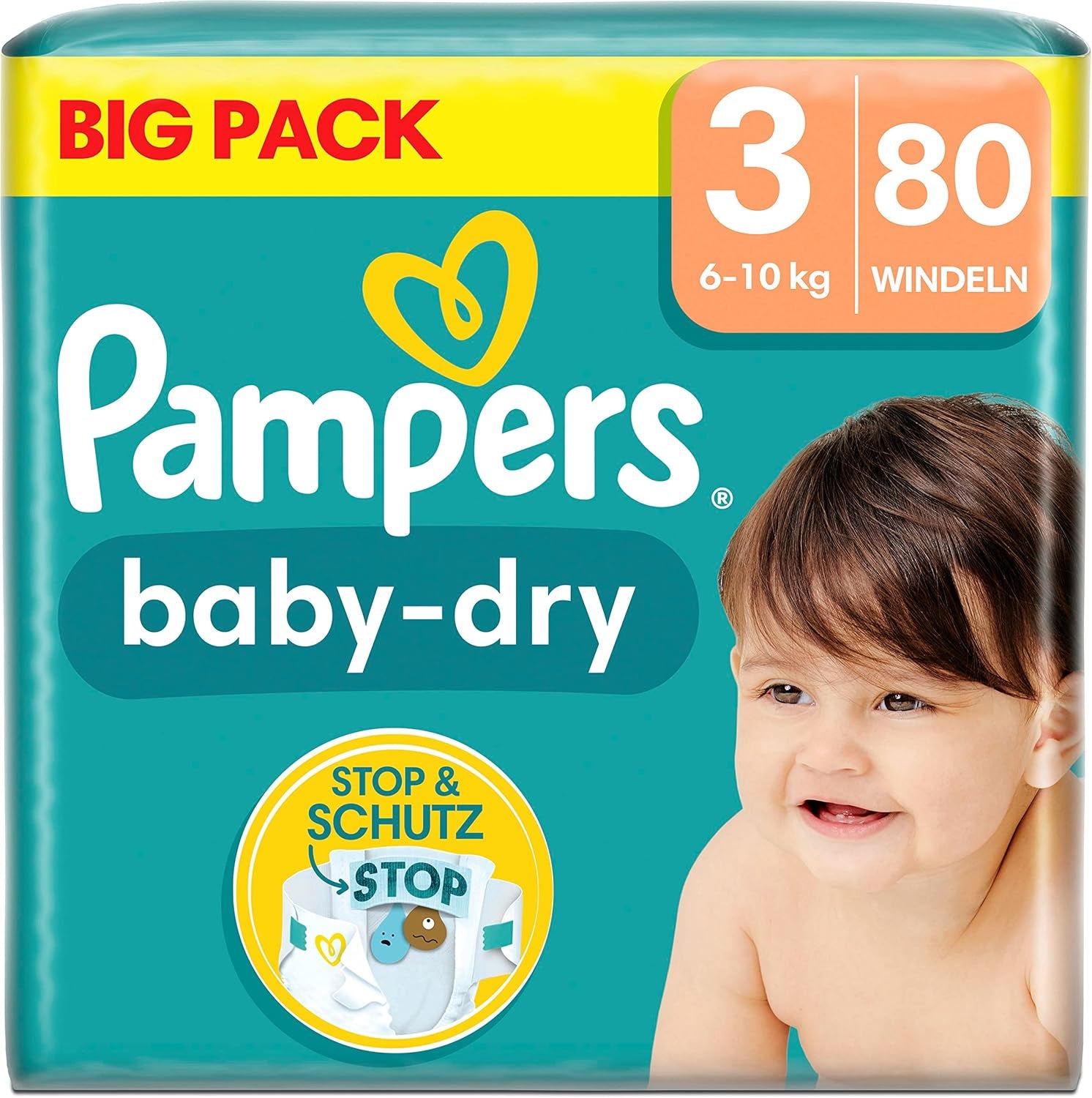 Pampers (versión antigua), bragas, talla 4, 9 kg-15 kg, paquete de tres (1 x 88 pañales)