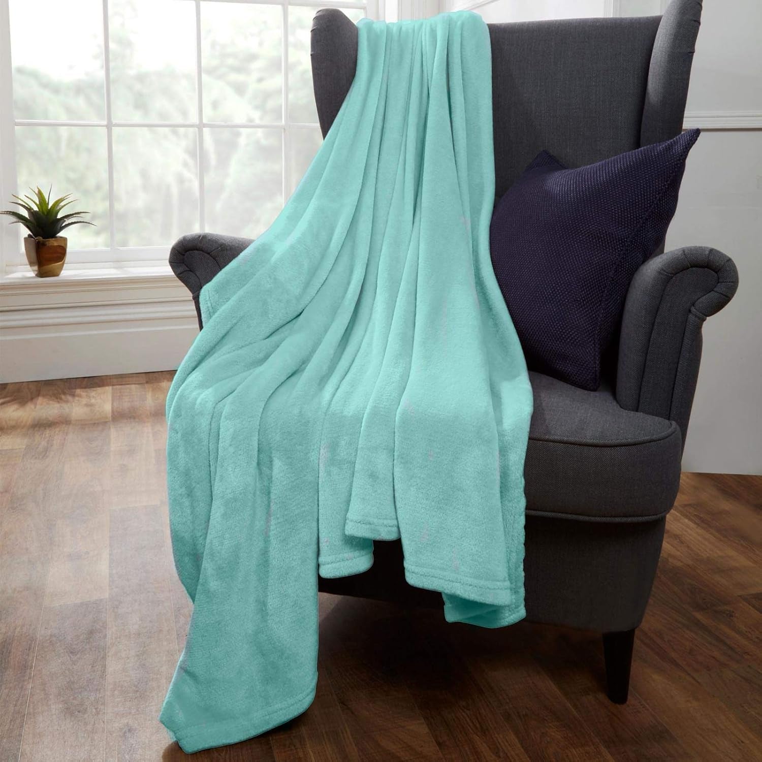 Brentford's Colcha de forro polar ultrasuave, gris plateado, doble grande - 150 x 200 cm Camas y mantas Beuche den Brentfords-Store Huevo de pato 200 x 200 cm