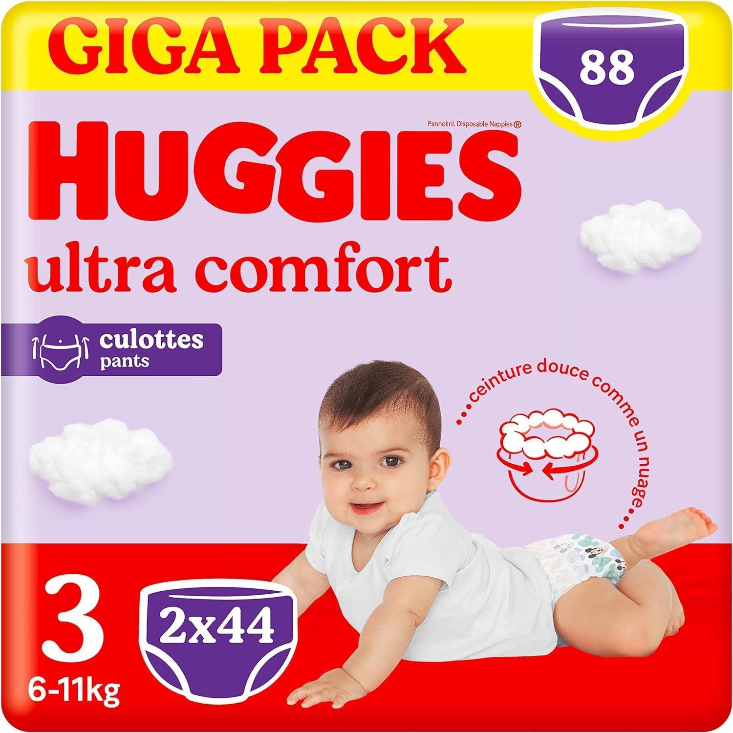 Huggies Ultra Comfort, Pañales tipo panty, talla 5 (12-17 kg), paquete de 68 pañales tipo panty