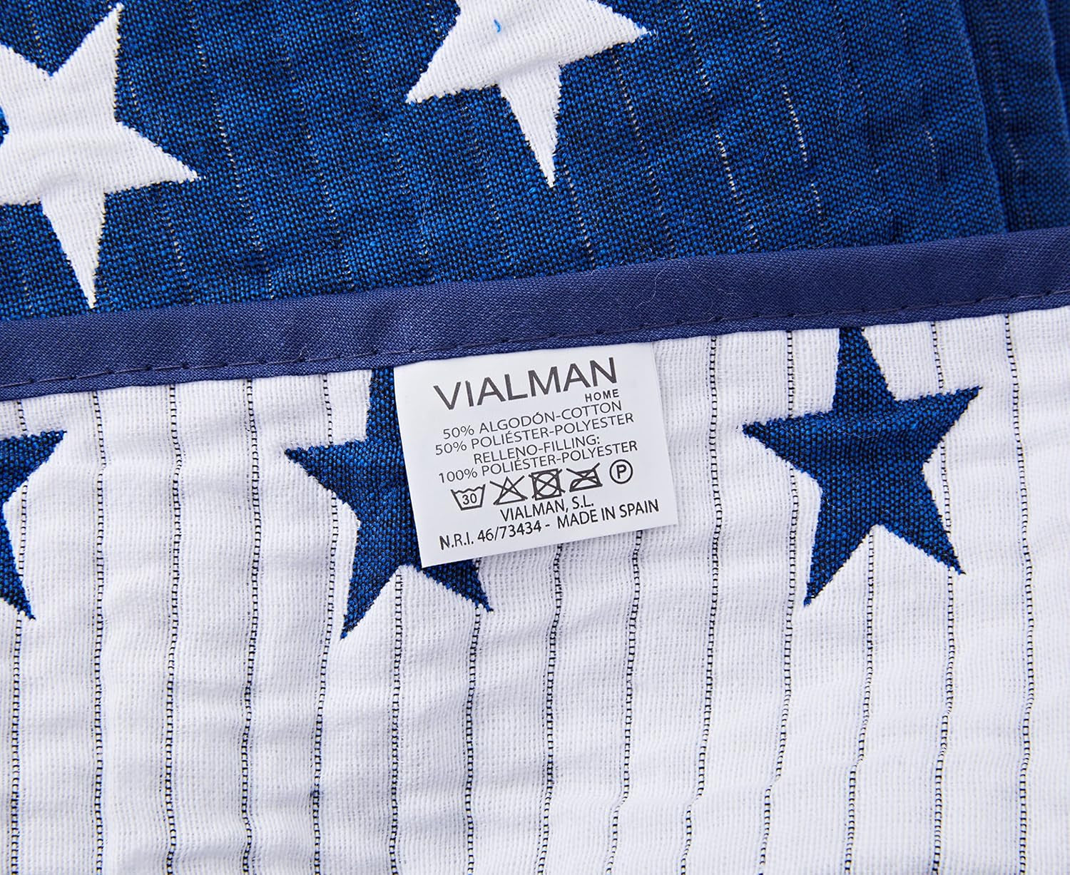 VIALMAN cubrecama Sofia 10 cama king size | edredón de estrellas | tamaño del edredón 250 X 270 cm | cubrecama y cubre sofá azul marino Camas y Fundas Besuche den VIALMAN-Store