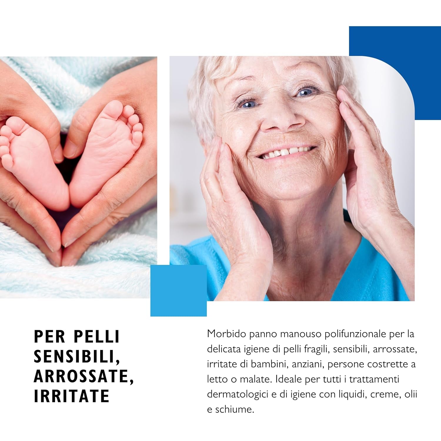 BIODERM Cellusoft - toallitas húmedas suaves, multifuncionales, desechables de viscosa y poliéster - toallitas multifuncionales para la delicada higiene de la piel sensible y enrojecida de personas mayores y niños - 30 x 38 cm (50