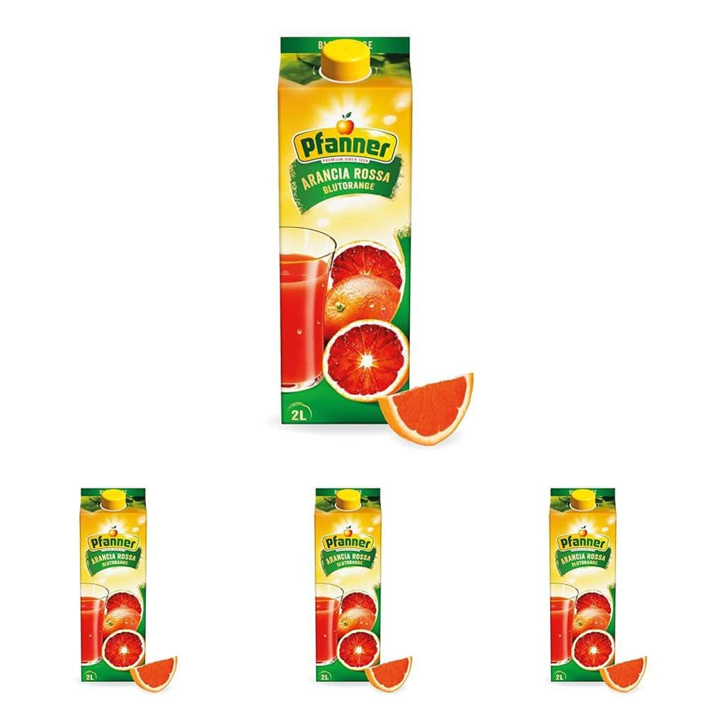 Pfanner 100% suc de mere tulbure natural (1 x 2 litri) - Mere presate direct - Suc de fructe fără adaos de zahăr Bauturi fara alcool Naty Shop 4 x 2 litri Portocale rosii