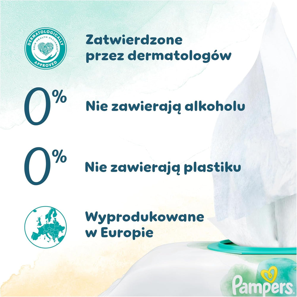 Toallitas húmedas Pampers Harmonie Protect & Care, 18 paquetes de 44 toallitas cada uno = 792 toallitas que ayudan a restaurar el equilibrio natural del pH de la piel.