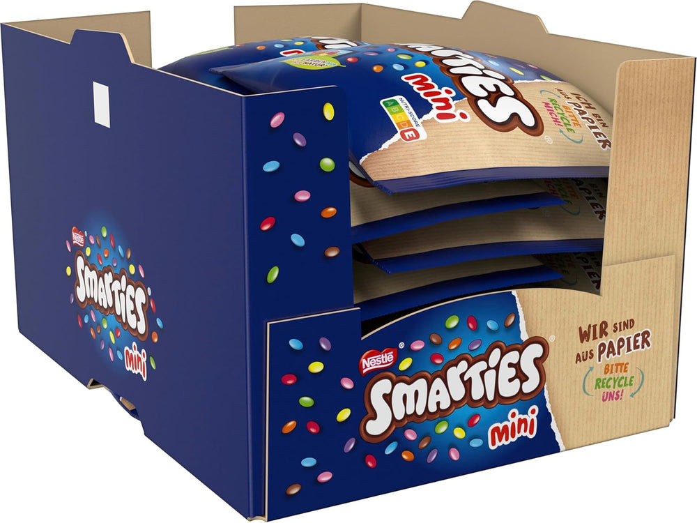 Nestlé SMARTIES Mini, lentejas pequeñas con chocolate con leche, envueltas individualmente, paquete de 16 (16 x 187 g)