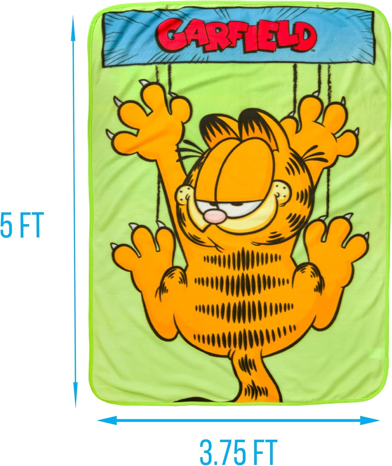 Silver Buffalo Garfield manta colgante, forro polar, 114,3 X 152,4 cm Silver Buffalo Camas y mantas