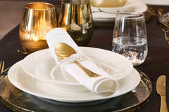 Ritzenhoff & Breker Sofia Tafelservice 12-teilig, Speiseteller (26 cm) und Suppenteller (22 cm) für 6 Personen, Tafel-Set mit feinem Rillenrelief, Fine-Dining-Geschirr, Porzellan, Weiß