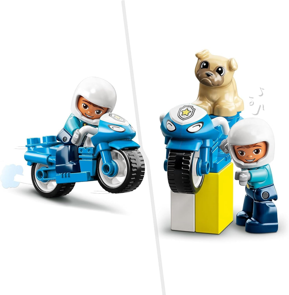 LEGO 10967 DUPLO Moto de policía, Juguete de policía para niños pequeños a partir de 2 años, Juguete ideal para la motricidad de bebés, Moto de juguete Juegos de construcción Besuche den LEGO-Store