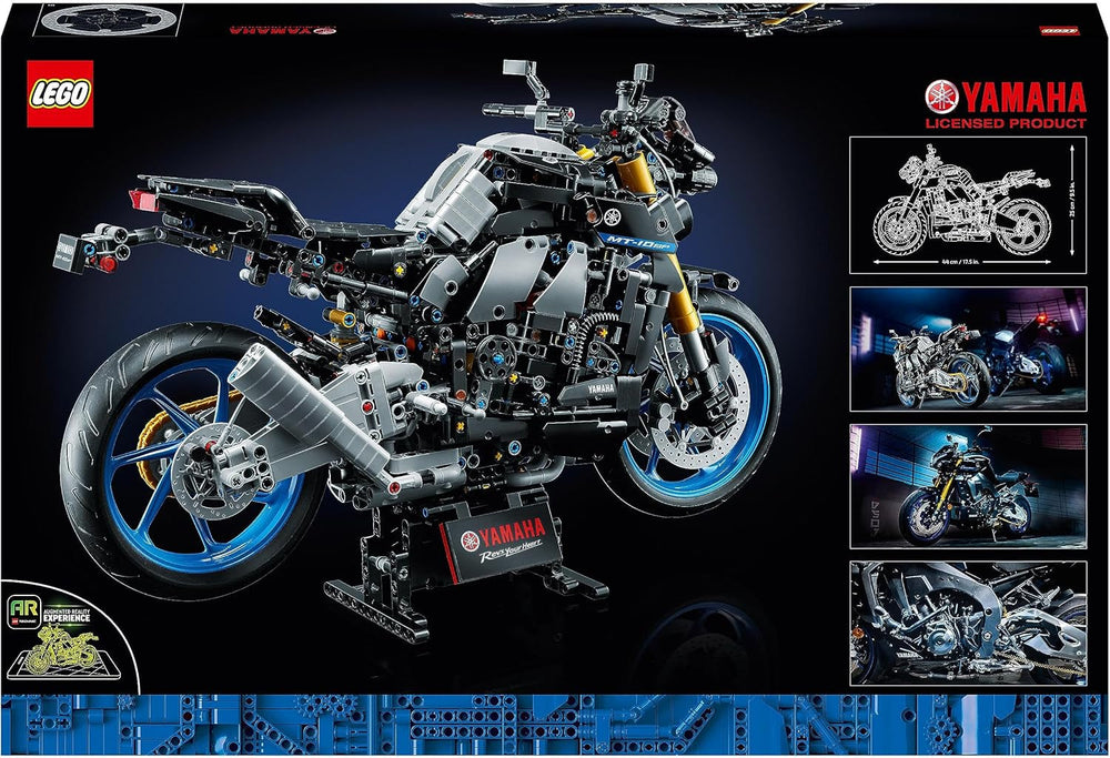 LEGO 42159 Technic Kit de Modelo de Motocicleta Yamaha MT-10 SP para Adultos, Auténtico Modelo de Vehículo con Motor de 4 Cilindros, Dirección Funcional y Aplicación Ar, Regalo para Hombres y Mujeres Kits de Construcción Besuche den LEGO-Store