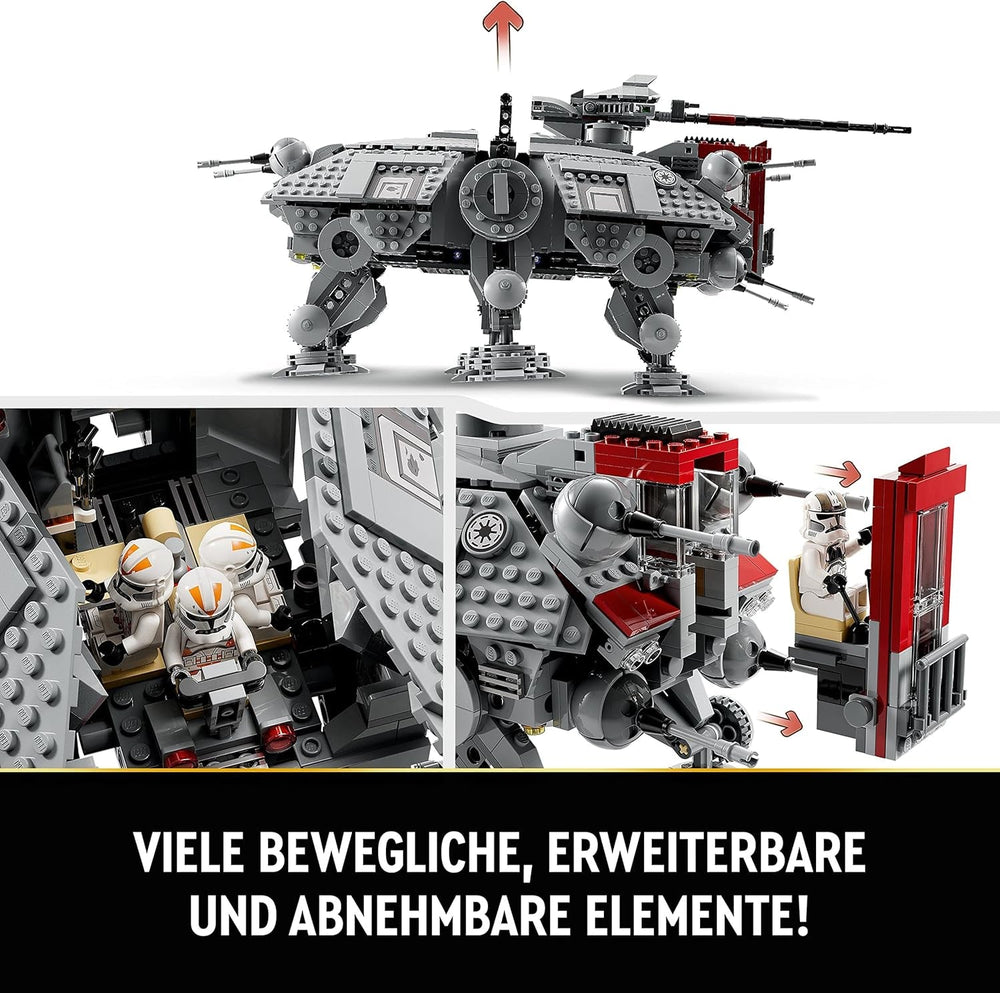 LEGO Star Wars Juego de minifiguras de modelo de juguete móvil At-Te Walker que incluye 3 soldados clon, droides de batalla y droide araña enano 75337 Juegos de construcción Besuche den LEGO-Store