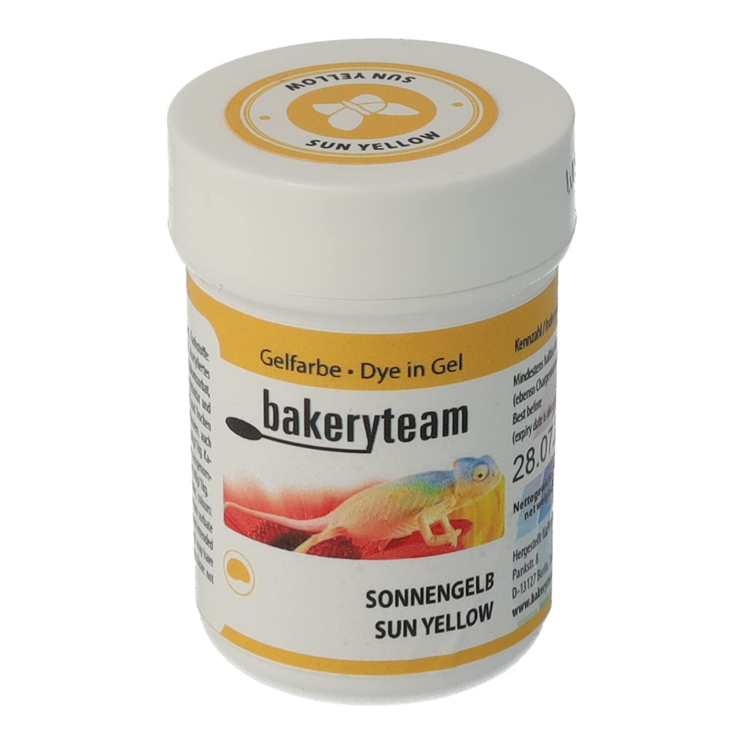 Gel colorant alimentar Bakeryteam pentru glazură, culoare galben deschis, 35 g