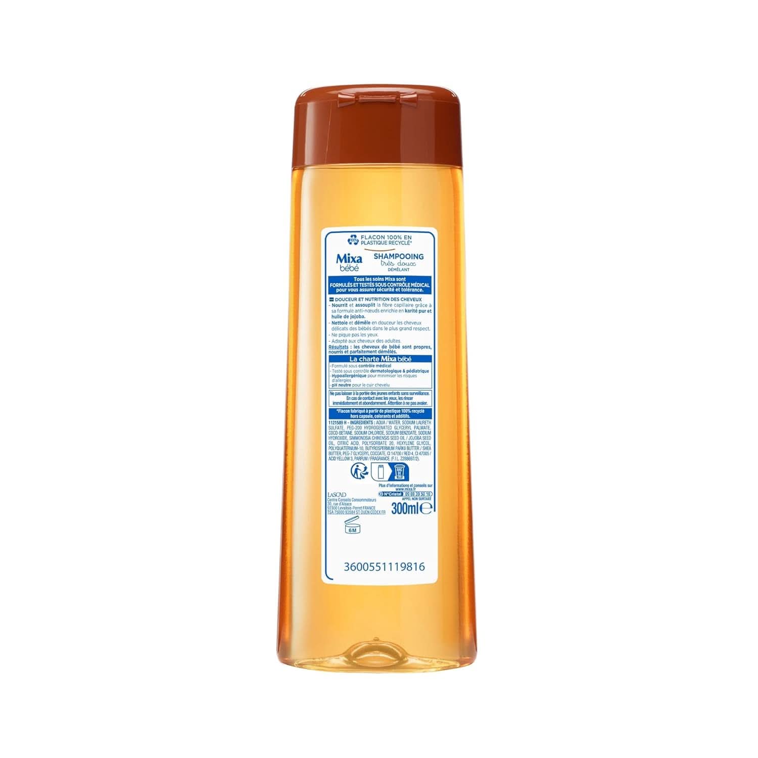 Champú desenredante para el cabello, Mixa Bébé, Muy Suave, Karité, 300 ml Madre e Hijo Naty Shop