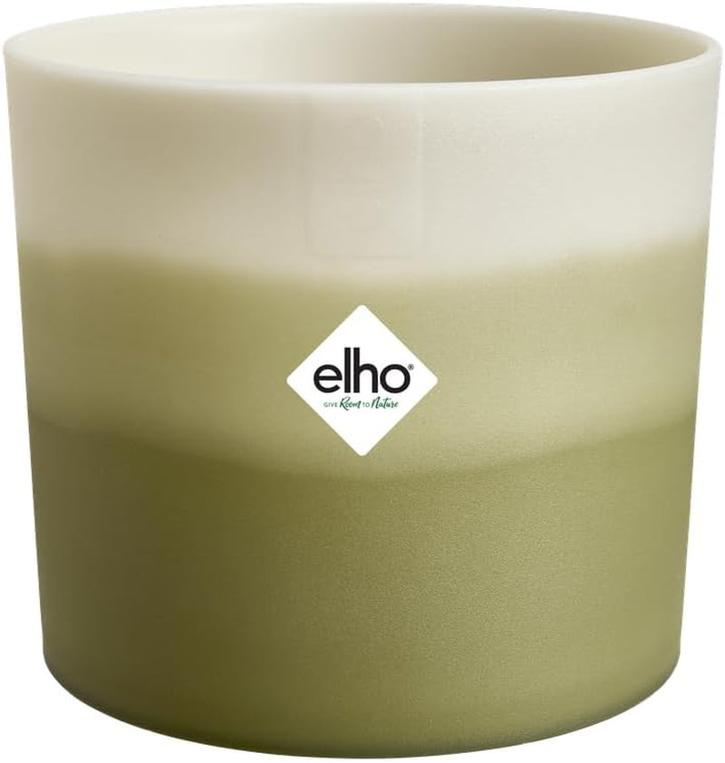 Ghiveci rotund elho Colour Gradient 16cm - pentru interior - 100% plastic reciclat - Ø 15.9 x H 14.7 - Verde/Verde bambus