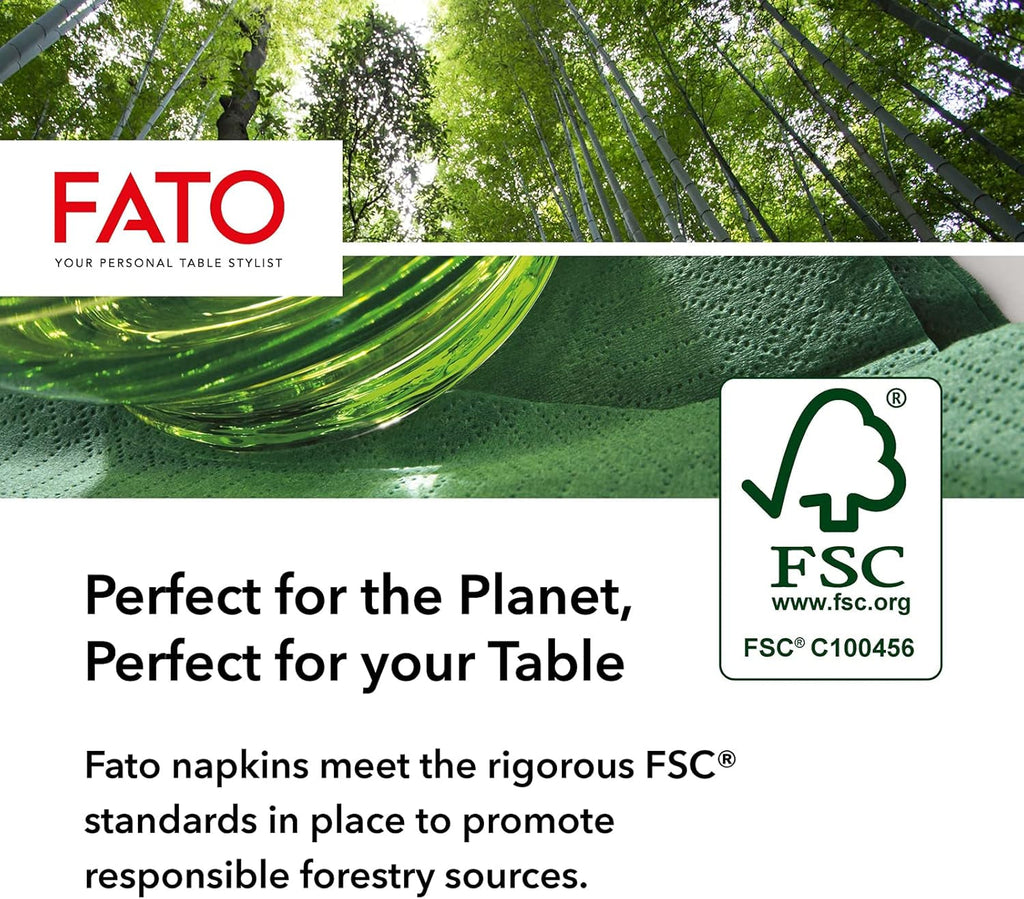 Fato - Șervețele de hârtie de unică folosință, Ideale pentru prânzuri informale și bufete, Pachet de 40 de șervețele, Dimensiune 38X38, Pliate 4 ori, 2 straturi, Culoare Bordeaux, 100% hârtie din celuloză pură, FSC