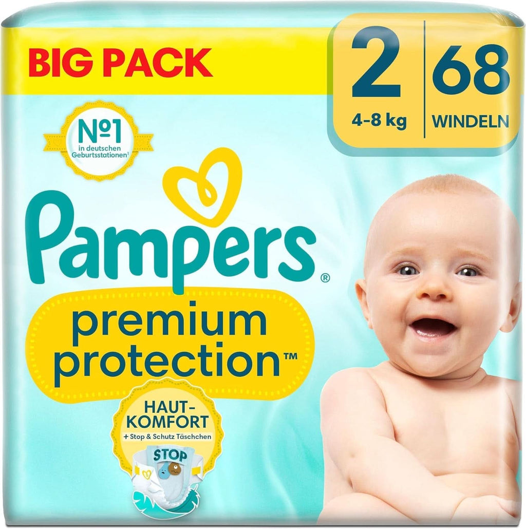 Pampers Premium Protection BIG PACK, New Baby, scutece mărimea 2 (4Kg-8Kg), 68 bucăți Mama si Copilul Naty Shop 2 (68 buc) Nou