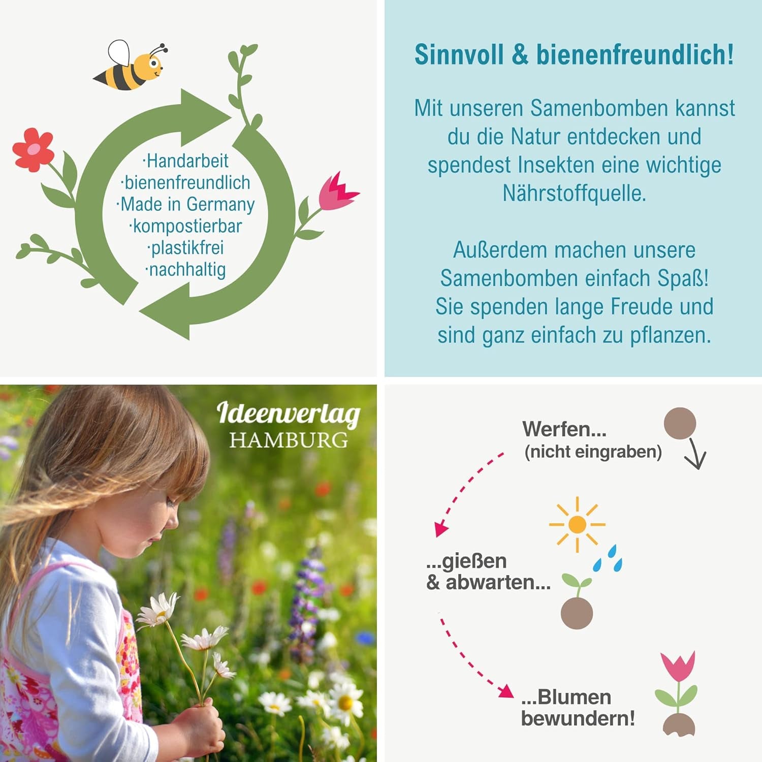 10x "Glück to grow" Semenbomben als Glückbringer 2026 & Blumensamen Geschenk | Mitbringsel Erwachsene & kleine Gastgeschenke Silvester - Kleeblatt Glückbringer Prüfung - inkl. Conjunto de tarjetas de regalo