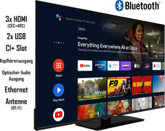 TELEFUNKEN XU50AN754M Televizor de 50 de inci/Smart TV cu Android (4K Ultra HD, HDR Dolby Vision, triplu tuner, Bluetooth, Dolby Atmos) [2023]