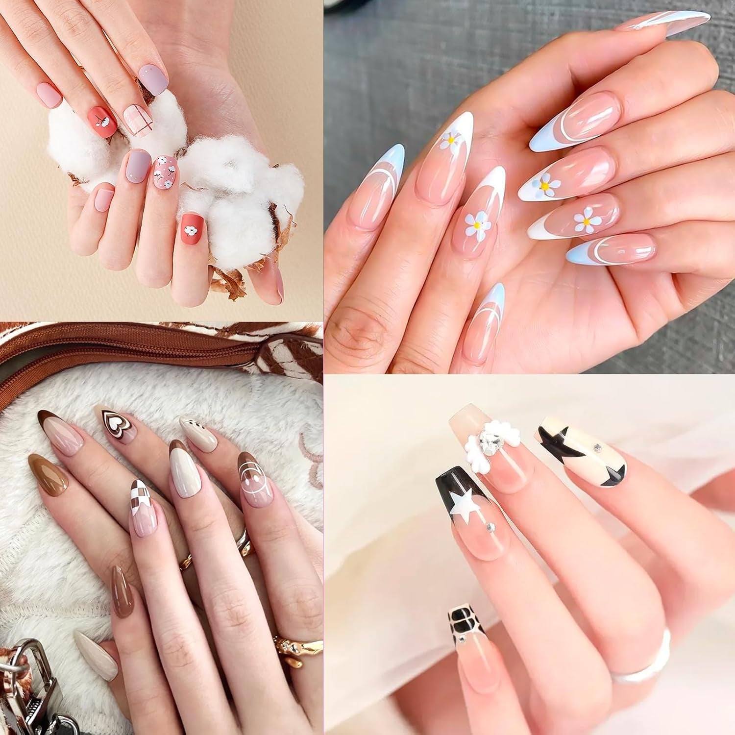 6 bucăți de pensule de unghii cu capac pentru unghii, gel UV, acrilic, pensulă de unghii, pensulă pentru gel de unghii, set de pensule parțiale pentru arta unghiilor