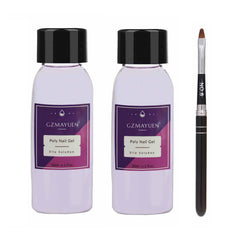 GZMAYUEN Soluție alunecătoare pentru unghii Poly Nail 30 ml * 2 Gel alunecător pentru extensii de unghii Poly Extension Gel Lichid - Soluție alunecătoare ușoară DIY cu pensulă