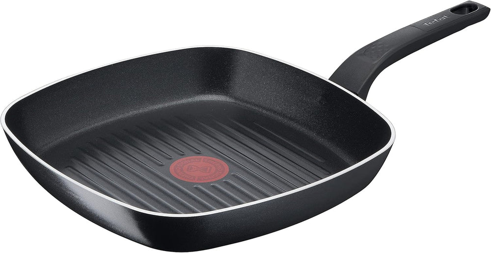 Tefal Easy Cook & Clean, Recubrimiento Antiadherente, Indicador de Temperatura, No Recomendado para Inducción Ollas y Sartenes Naty Shop Sartén Grill 26 X 26 Cm