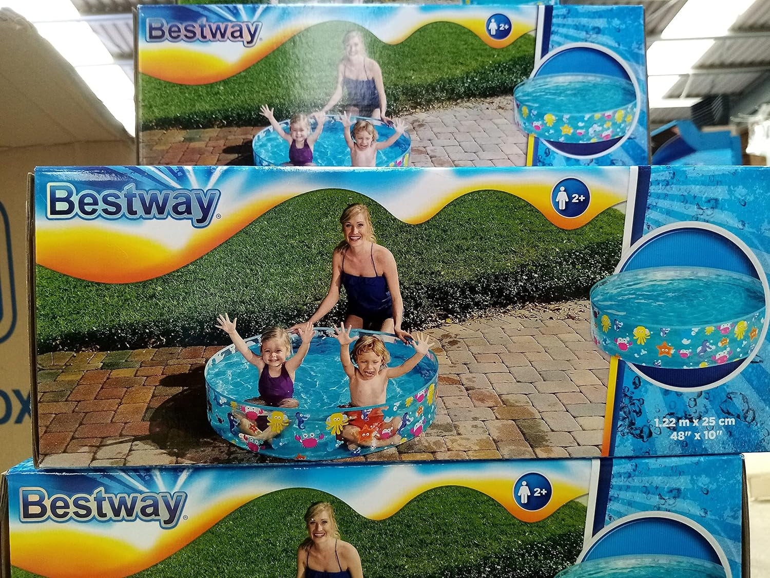 Piscina Infantil Bestway FillN Fun, Sparking Sea, 122 x 25 cm, BW55028, Multicolor, 122 x 122 x 25 cm