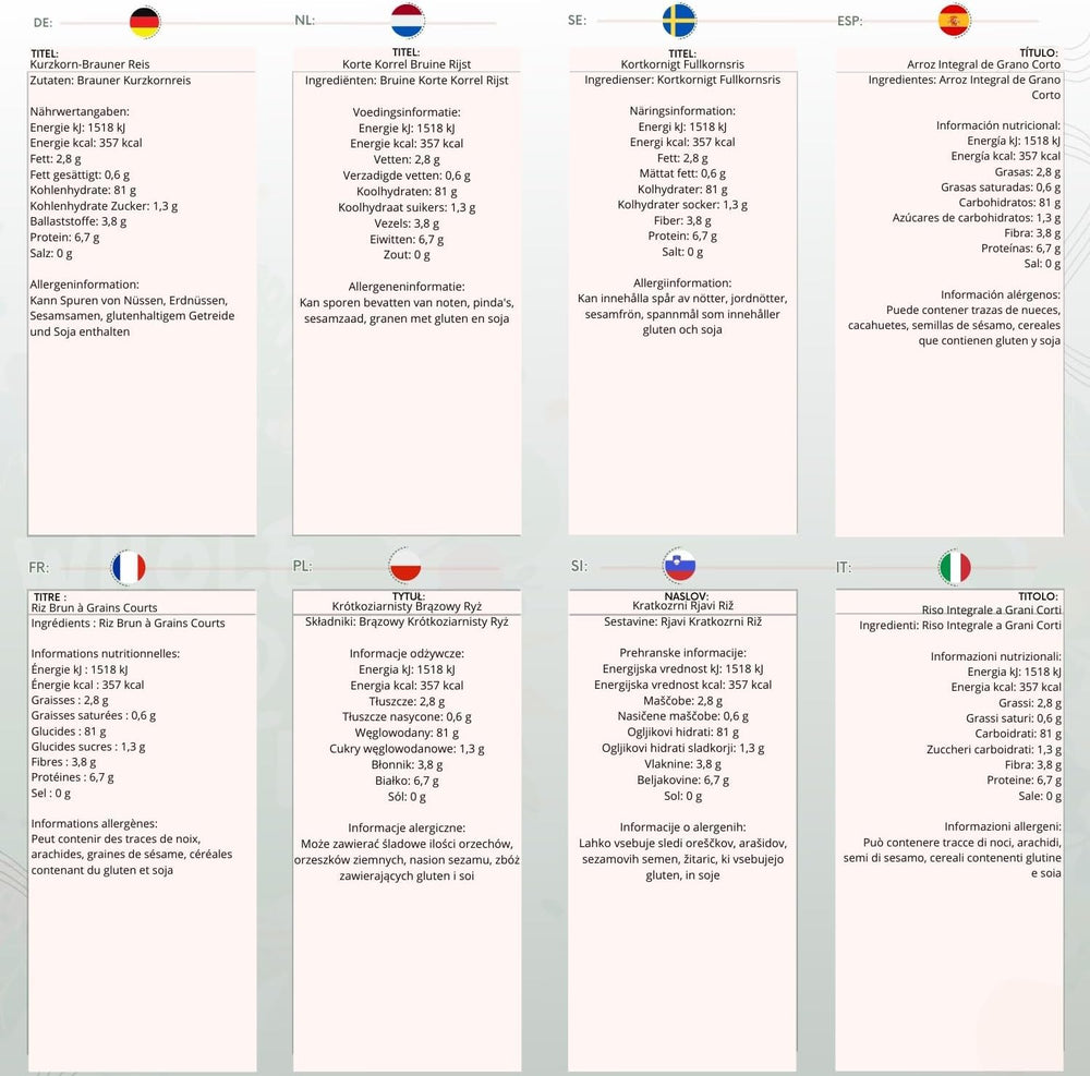 Arroz integral de grano corto Wholefood Earth - sin OGM - natural - vegano - sin lácteos - sin azúcares añadidos, 2 kg