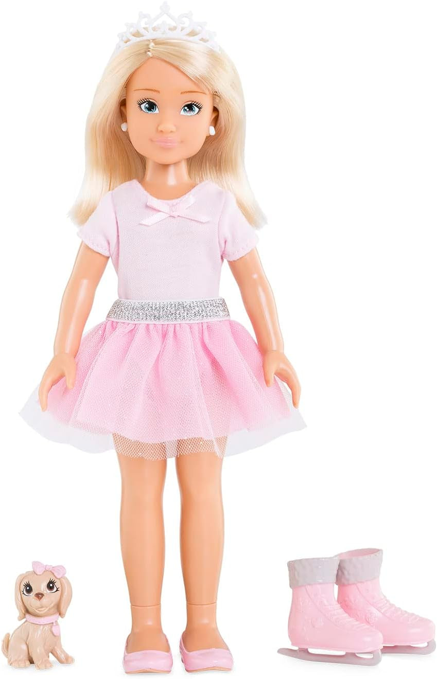 Corolle 9000600030 - Conjunto Luna Einhorn para niña, puppe de tobillo en traje de verano con perro, cinta para el pelo, anillos y gomas extra, puppe de 28 cm con Vanilleduft, de 4 años