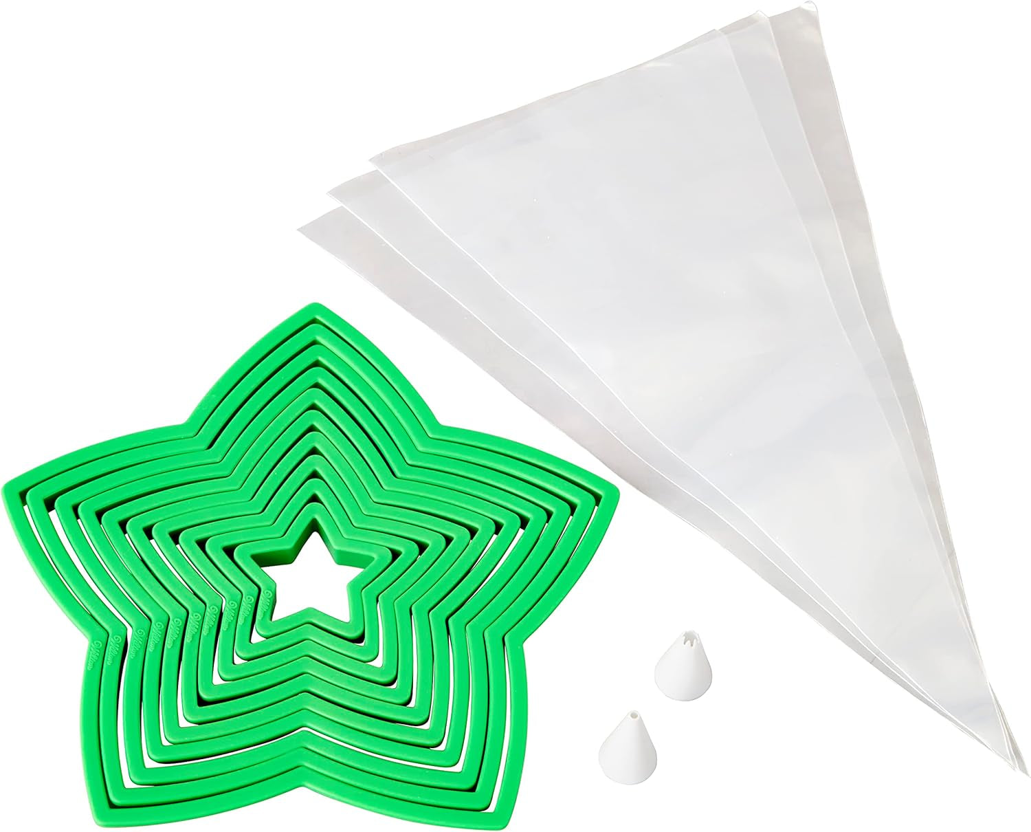 Wilton 2104-5919 Set de tăieturi pentru brad de turtă dulce, plastic, verde