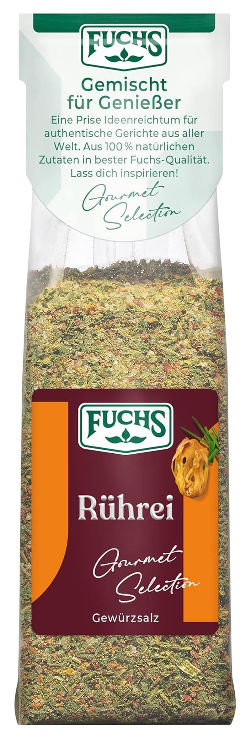 Fuchs Gourmet Selection Klassisch/Heimisch – Bratkartoffel Gewürzsalz, nachfüllbares Kartoffel Gewürz, Salz zum Würzen von Brat- & Ofenkartoffeln, Pommes Frites & Co, vegano, 70 g
