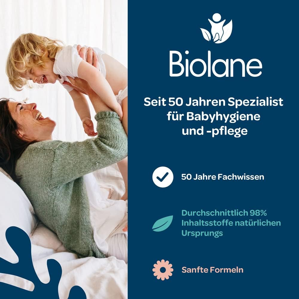 BIOLANE - Toallitas húmedas para bebés con 99,9% de agua - Agua pura - Paquete de 12 x 48 (576 toallitas) - Para pieles sensibles - Desde el nacimiento - Sin perfume - Cuidado para cambiar y limpiar al bebé