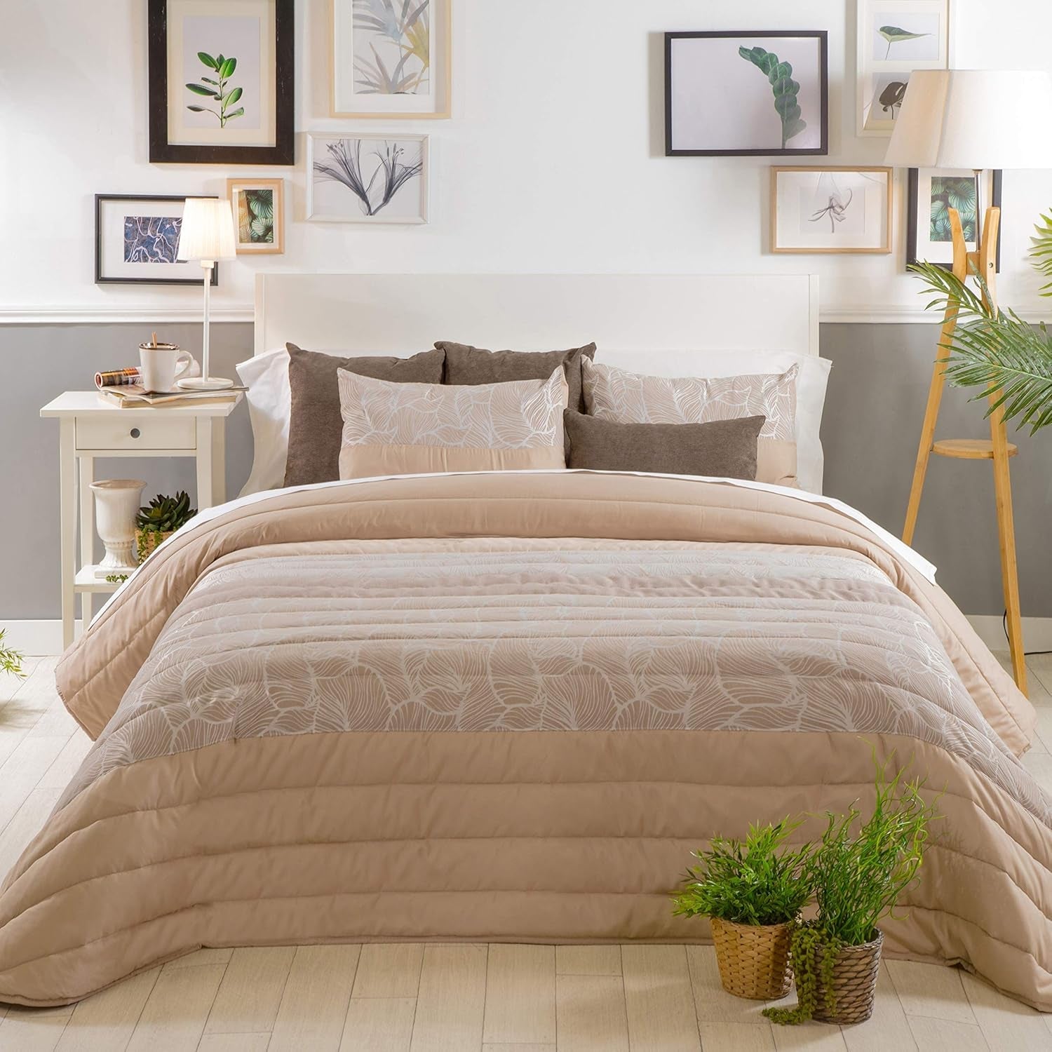 Sancarlos Manta Spring 1 color crema para camas de 105 cm de ancho Edredones y edredones Naty Shop Color crema Cama de 105 cm de ancho