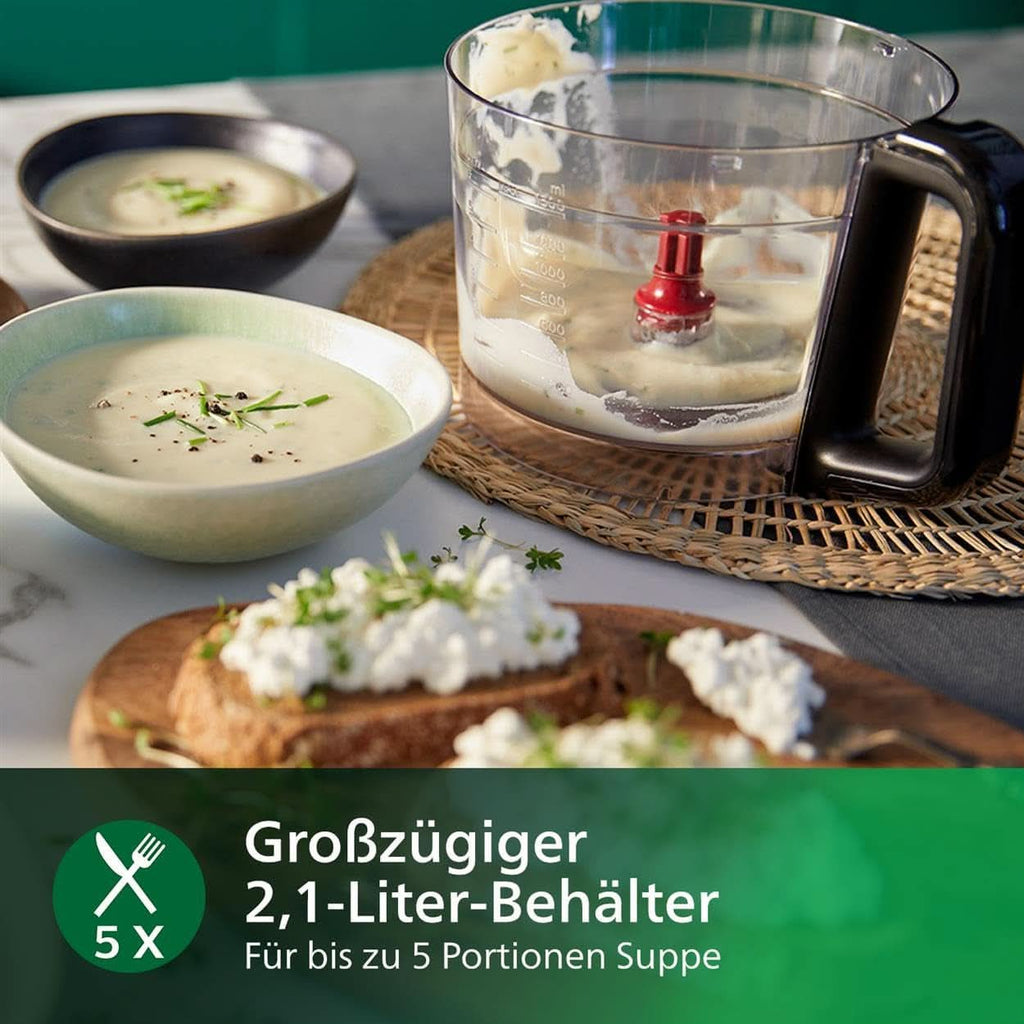 Philips Kompakte Küchenmaschine – 850W, 31 Funktionen, 2.1-Liter-Behälter, Powerchop, Edelstahlklinge (HR7530/10) Bucatarie Naty Shop