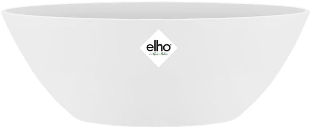 elho Brussels Oval 36 - Ghiveci de flori de interior - Ø 36,0 x Î 13,1 cm - Alb/Alb