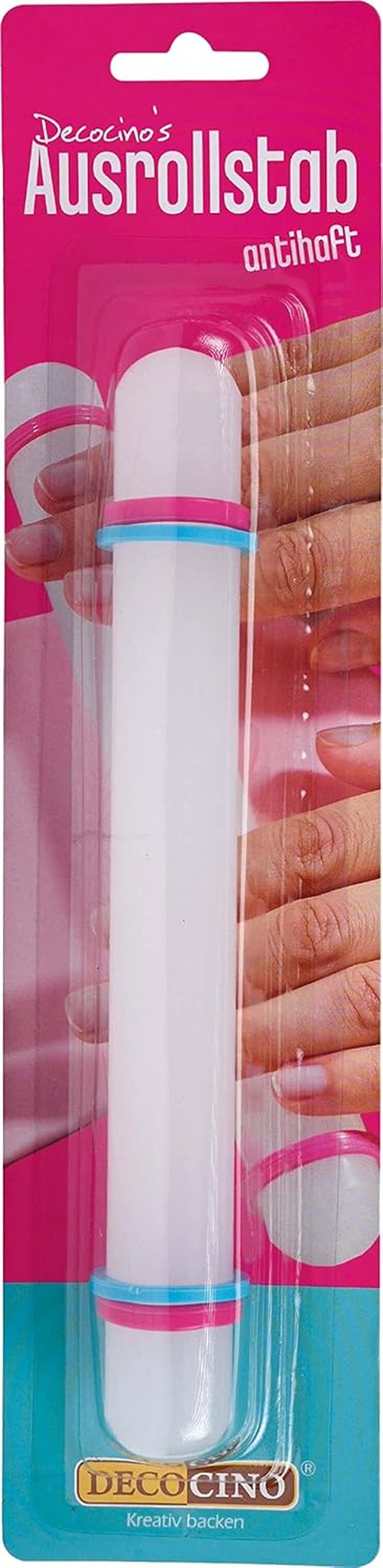 DECOCINO Ausrollstab – 3 piezas, aprox. 23 cm de largo – antihaftbeschichter als Teigrolle zum Ausrollen von Mazapán, Blütenpaste, Roll-Fondant
