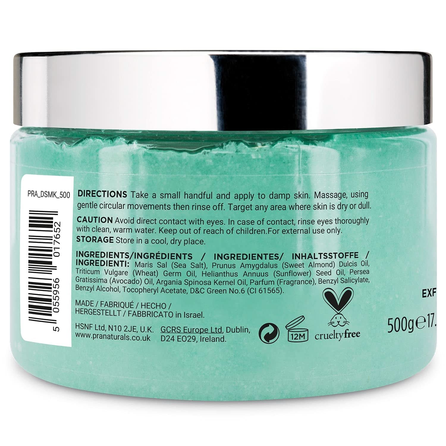 Pranaturals, Exfoliante Corporal con Sal del Mar Muerto, 500g Naty Shop